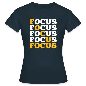 Focus - Women's T-Shirt - navy - Front - AI Model Female 172 dark (172cm)
