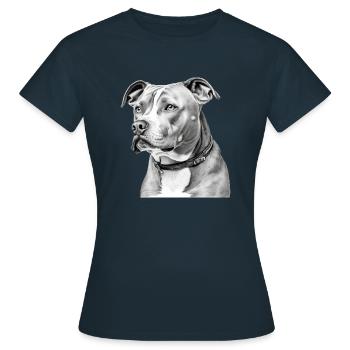 Zion le pitbull - T-shirt Femme - marine - Devant - AI Model Female 172 dark (172cm)