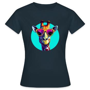 Girafe de mode drôle avec des oeillets - T-shirt Femme - marine - Devant - AI Model Female 172 dark (172cm)