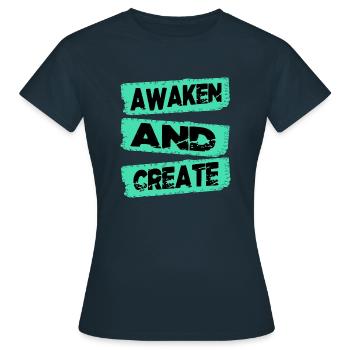L’innovation continue Illumination - T-shirt Femme - marine - Devant - AI Model Female 172 dark (172cm)