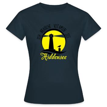 Vitamin See Hiddensee - Frauen T-Shirt - Navy - Vorne - AI Model Female 172 dark (172cm)