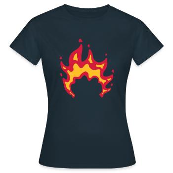 Flame Hair Wig Design - Women's T-Shirt - navy - Front - AI Model Female 172 dark (172cm)
