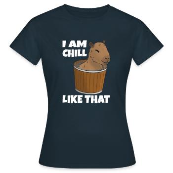 Capybara chill en seau - T-shirt Femme - marine - Devant - AI Model Female 172 dark (172cm)
