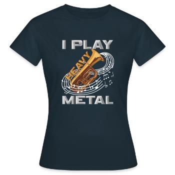 Jouer du tuba sur le tuba - T-shirt Femme - marine - Devant - AI Model Female 172 dark (172cm)