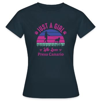 Une fille qui aime Presa Canario - T-shirt Femme - marine - Devant - AI Model Female 172 dark (172cm)