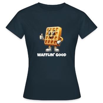 Wafflin' Good - T-shirt Femme - marine - Devant - AI Model Female 172 dark (172cm)