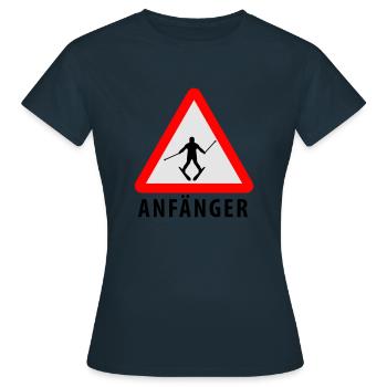 Ski Anfänger - Frauen T-Shirt - Navy - Vorne - AI Model Female 172 dark (172cm)