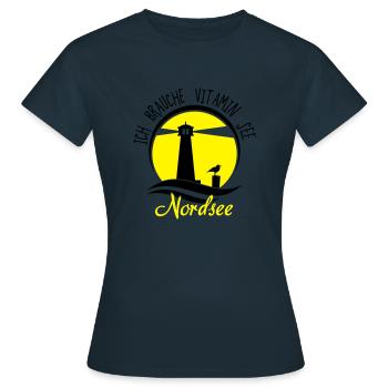 Vitamin See Nordsee - Frauen T-Shirt - Navy - Vorne - AI Model Female 172 dark (172cm)