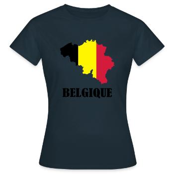 belgique - T-shirt Femme - marine - Devant - AI Model Female 172 dark (172cm)
