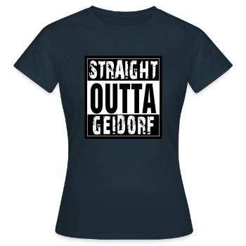 Straight outta Geidorf - Frauen T-Shirt - Navy - Vorne - AI Model Female 172 dark (172cm)