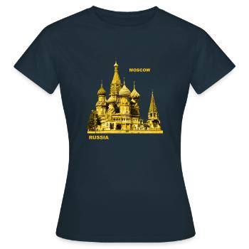 Moscou Moscou Russie Capitale Cathédrale Ville - T-shirt Femme - marine - Devant - AI Model Female 172 dark (172cm)