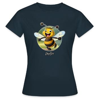 Jeu de mots expression ambiguë - HapBee Happy Bee - T-shirt Femme - marine - Devant - AI Model Female 172 dark (172cm)