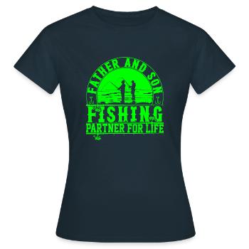 fisch, fisch, angeln, see, meer, angeln, fauna, exotisch - Frauen T-Shirt - Navy - Vorne - AI Model Female 172 dark (172cm)