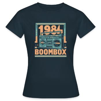 1984 boombox - Women's T-Shirt - navy - Front - AI Model Female 172 dark (172cm)