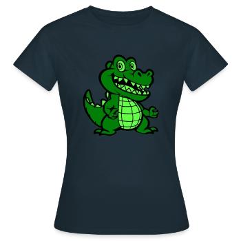 Crocodile Animal Comic - Women's T-Shirt - navy - Front - AI Model Female 172 dark (172cm)