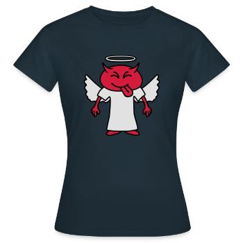 Cheeky Devil Angel - T-shirt Femme - marine - Devant - AI Model Female 172 dark (172cm)