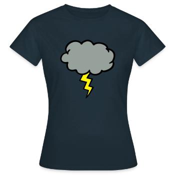 Sturmwolke Gewitterwolke Blitz Blitz - Frauen T-Shirt - Navy - Vorne - AI Model Female 172 dark (172cm)