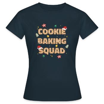 Biscuits Retour Troupe Cuisson pour Noël - T-shirt Femme - marine - Devant - AI Model Female 172 dark (172cm)