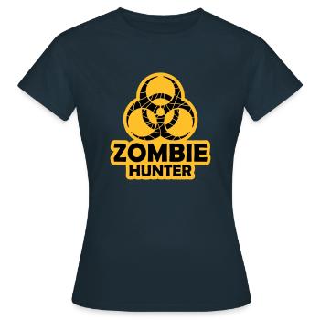 citation d’Halloween de chasseur de zombies - T-shirt Femme - marine - Devant - AI Model Female 172 dark (172cm)