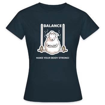 Balance sport yoga - Frauen T-Shirt - Navy - Vorne - AI Model Female 172 dark (172cm)