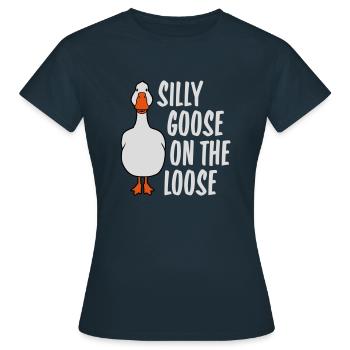 goose on the loose - Women's T-Shirt - navy - Front - AI Model Female 172 dark (172cm)