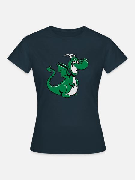 Drachen witzig süss - Frauen T-Shirt - Navy