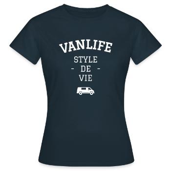 Van life - Lifestyle - Van van - Women's T-Shirt - navy - Front - AI Model Female 172 dark (172cm)