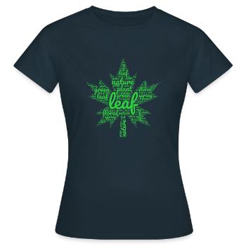 grünes Blatt - Frauen T-Shirt - Navy - Vorne - AI Model Female 172 dark (172cm)