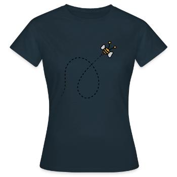 Abeille en pointillés - T-shirt Femme - marine - Devant - AI Model Female 172 dark (172cm)