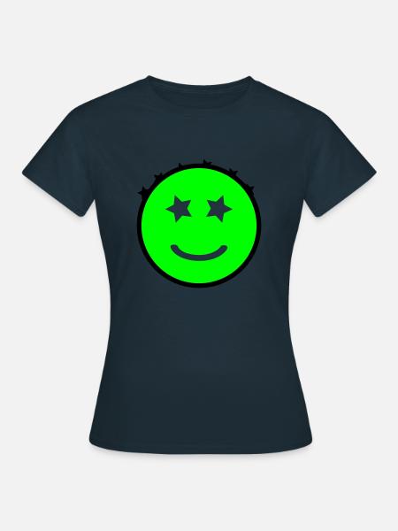 Smiley mit Sternenaugen | Vectorgraphic - Frauen T-Shirt - Navy