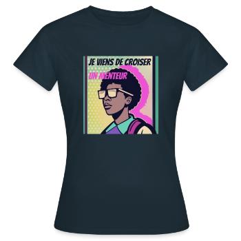 Je viens de croiser un menteur - T-shirt Femme - marine - Devant - AI Model Female 172 dark (172cm)