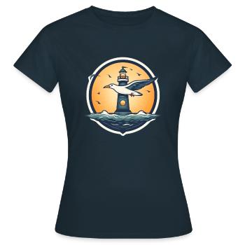 En haute mer - T-shirt Femme - marine - Devant - AI Model Female 172 dark (172cm)