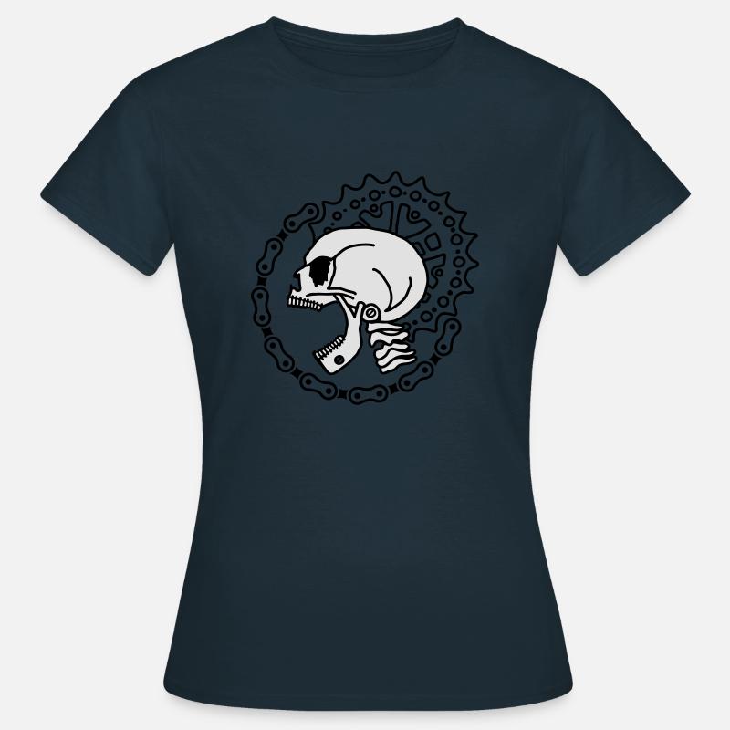 Skull Chain Punk-2c - Frauen T-Shirt - Navy