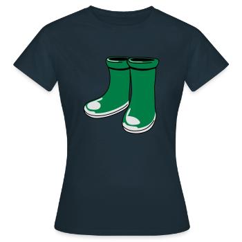 gummistiefel - Frauen T-Shirt - Navy - Vorne - AI Model Female 172 dark (172cm)
