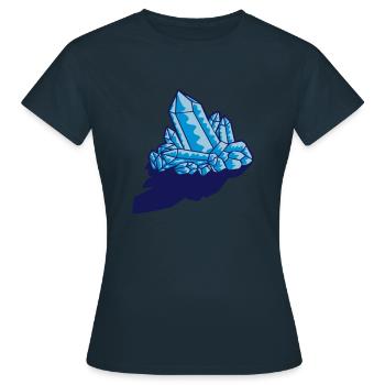 Schatten Kristall Edelstein - Frauen T-Shirt - Navy - Vorne - AI Model Female 172 dark (172cm)