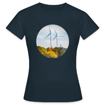 Windenergie - Frauen T-Shirt - Navy - Vorne - AI Model Female 172 dark (172cm)