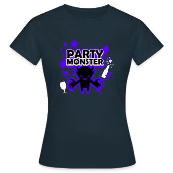 Monstre de fête violet foncé - T-shirt Femme - marine - Devant - AI Model Female 172 dark (172cm)
