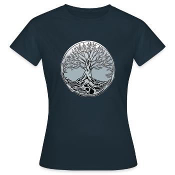 Arbre d’argent - T-shirt Femme - marine - Devant - AI Model Female 172 dark (172cm)