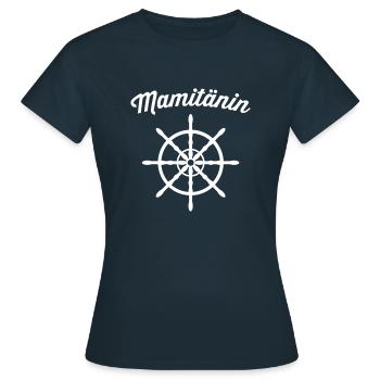 Mama Kapitänin segeln steuerrad boot Segeltörn - Frauen T-Shirt - Navy - Vorne - AI Model Female 172 dark (172cm)