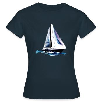 voilier voilier voilier voilier voilier voilier - T-shirt Femme - marine - Devant - AI Model Female 172 dark (172cm)