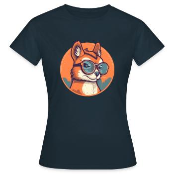Squirrel with sunglasses, rodent - Women's T-Shirt - navy - Front - AI Model Female 172 dark (172cm)