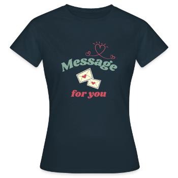 Love Design - Lettre d’amour - T-shirt Femme - marine - Devant - AI Model Female 172 dark (172cm)