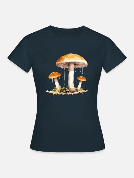pilze - Dame-T-shirt - marineblå