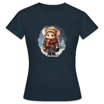 Souris d’église - T-shirt Femme - marine - Devant - AI Model Female 172 dark (172cm)