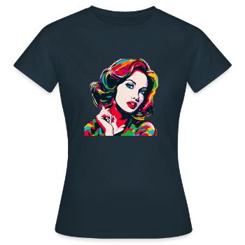 Style Pop Art Femmes - T-shirt Femme - marine - Devant - AI Model Female 172 dark (172cm)