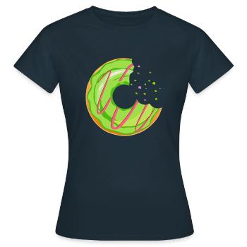Donut Crunch Eat Metzgergebäck 12036234 Q - Frauen T-Shirt - Navy - Vorne - AI Model Female 172 dark (172cm)