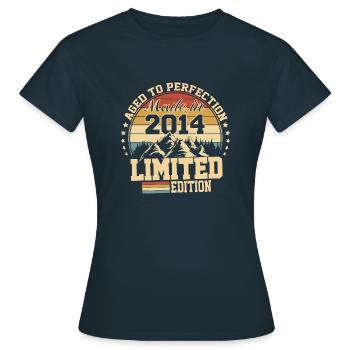 2014 Birthday 2014 Born in 2014 Birthday - Women's T-Shirt - navy - Front - AI Model Female 172 dark (172cm)