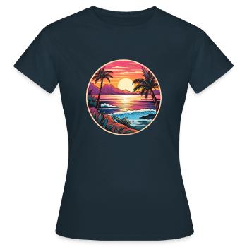 Paradis tropical - T-shirt Femme - marine - Devant - AI Model Female 172 dark (172cm)