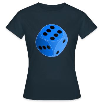 blue dice, dice, 6, blue dice, - Women's T-Shirt - navy - Front - AI Model Female 172 dark (172cm)