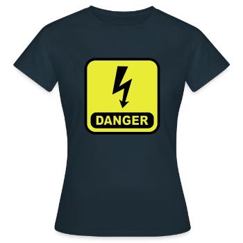 Danger foudre - T-shirt Femme - marine - Devant - AI Model Female 172 dark (172cm)